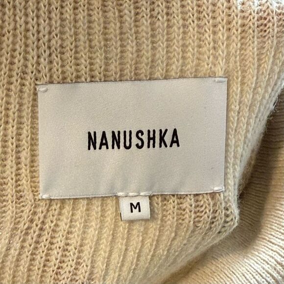 NWOT Nanushka Canaan Sweater Off-White Wool Cashmere Blend Knit Mock Neck Dress - Picture 8 of 13